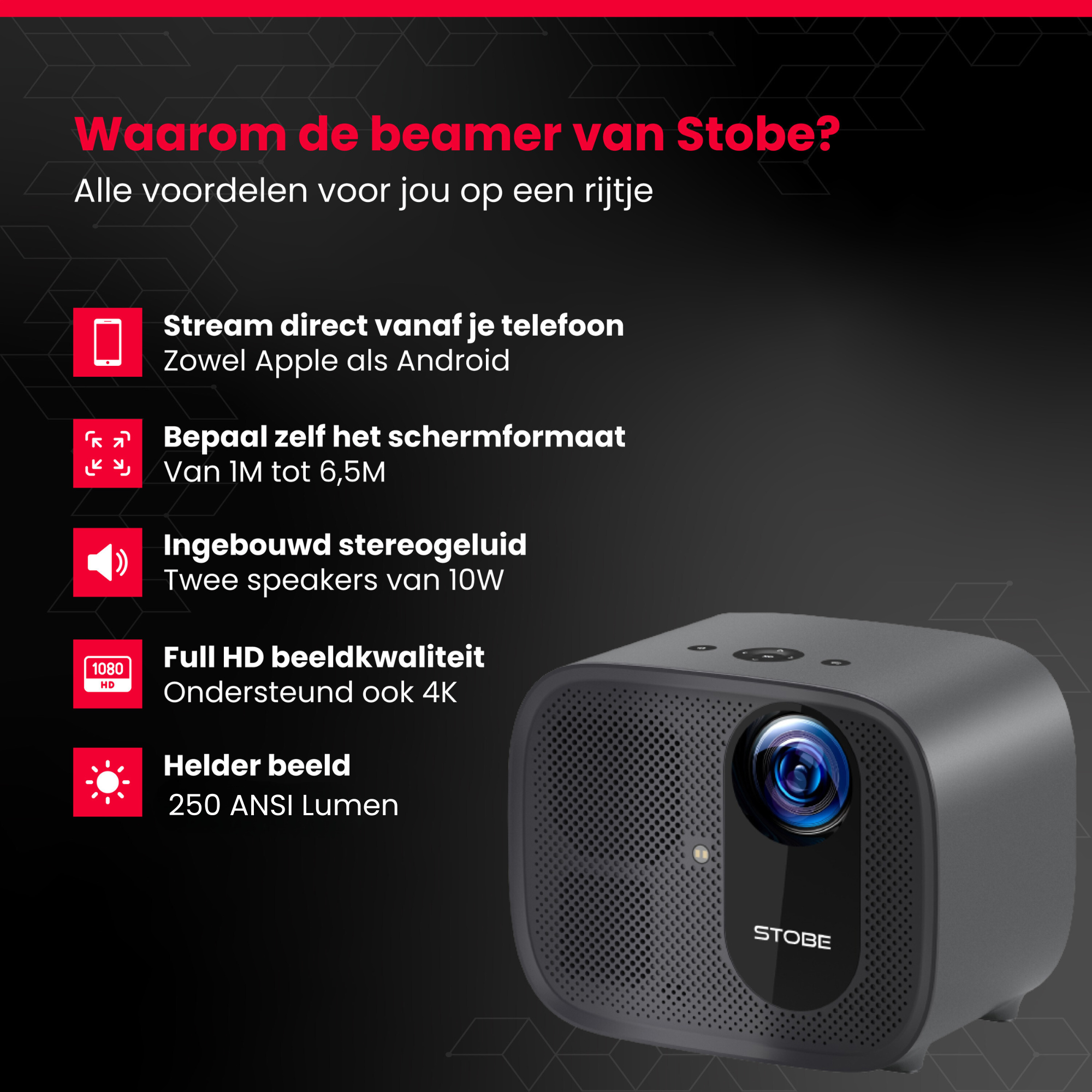 Cinematic smart TV beamer - STOBE.NL