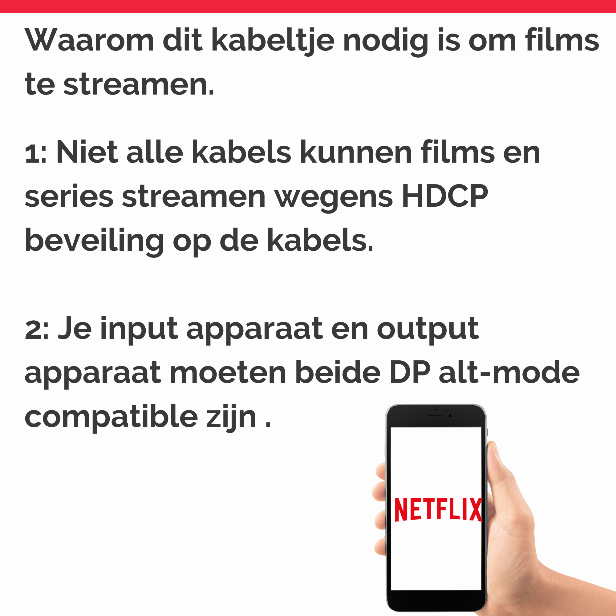 USB-C naar HDMI streaming kabel 4K-60Hz- STOBE - Geschikt voor smartphone, tablet en laptop - STOBE.NL